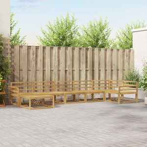 vidaXL Set de canapele de exterior 7 pcs Alb Lemn Solid de Acacia imagine