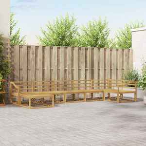 vidaXL Set de canapele de exterior 7 pcs Alb Lemn Solid de Acacia imagine