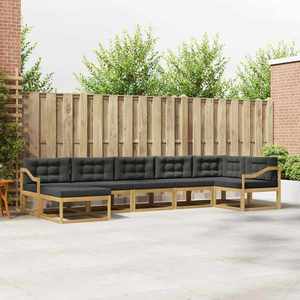 vidaXL Set de canapele de exterior cu pernă 7 pcs Alb și antracit imagine