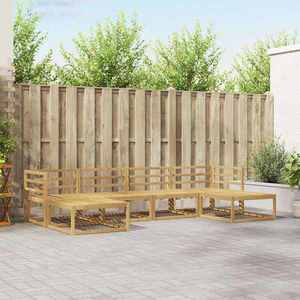 vidaXL Set de canapele de exterior 6 pcs Alb Lemn Solid de Acacia imagine