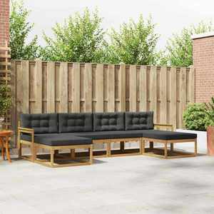 vidaXL Set de canapele de exterior cu pernă 6 pcs Alb și antracit imagine