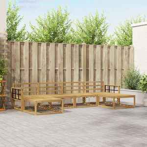 vidaXL Set de canapele de exterior 6 pcs Alb Lemn Solid de Acacia imagine