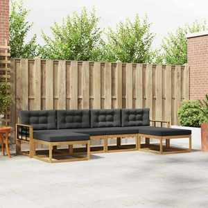 vidaXL Set de canapele de exterior cu pernă 6 pcs Alb și antracit imagine