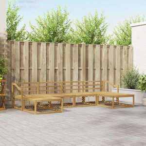 vidaXL Set de canapele de exterior 6 pcs Alb Lemn Solid de Acacia imagine