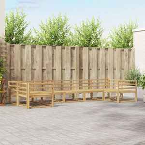 vidaXL Set de canapele de exterior 7 pcs Alb Lemn Solid de Acacia imagine