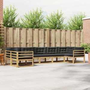 vidaXL Set de canapele de exterior cu pernă 7 pcs Alb și antracit imagine