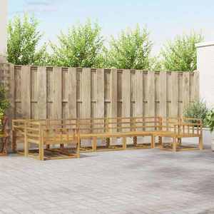 vidaXL Set de canapele de exterior 7 pcs Alb Lemn Solid de Acacia imagine
