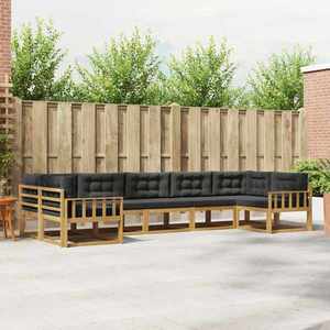 vidaXL Set de canapele de exterior cu pernă 7 pcs Alb și antracit imagine