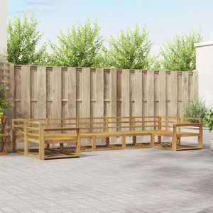 vidaXL Set de canapele de exterior 7 pcs Alb Lemn Solid de Acacia imagine