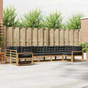 vidaXL Set de canapele de exterior cu pernă 7 pcs Alb și antracit imagine