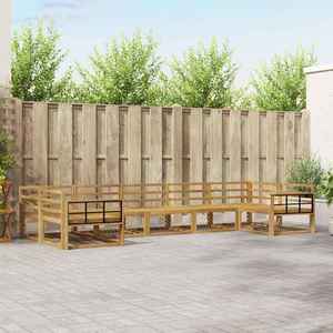 vidaXL Set de canapele de exterior 7 pcs Alb Lemn Solid de Acacia imagine