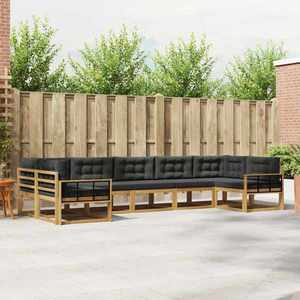 vidaXL Set de canapele de exterior cu pernă 7 pcs Alb și antracit imagine