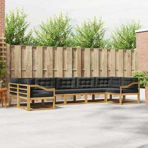vidaXL Set de canapele de exterior cu pernă 7 pcs Alb și antracit imagine