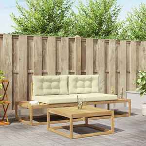 vidaXL Set de canapele de exterior Alb 79 x 79 x 37 cm Poliester imagine