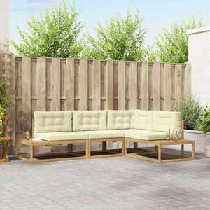 vidaXL Set de canapele de exterior Alb 277, 5 x 198, 5 x 73 cm Poliester imagine