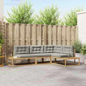 vidaXL Set de canapele de exterior Alb 277, 5 x 198, 5 x 73 cm Poliester imagine