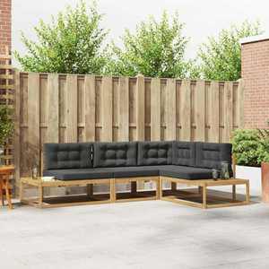 vidaXL Set de canapele de exterior Alb 277, 5 x 198, 5 x 73 cm Poliester imagine