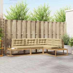 vidaXL Set de canapele de exterior Alb 277, 5 x 198, 5 x 73 cm Poliester imagine