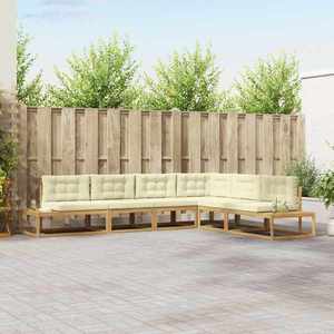 vidaXL Set de canapele de exterior Alb 357 x 198, 5 x 73 cm Poliester imagine
