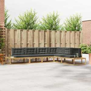 vidaXL Set de canapele de exterior Alb 357 x 198, 5 x 73 cm Poliester imagine