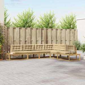 vidaXL Set de canapele de exterior Alb 357 x 198, 5 x 73 cm Poliester imagine