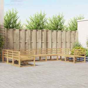 vidaXL Set de canapele de exterior 9 pcs Alb 404 x 245, 5 x 73 cm imagine