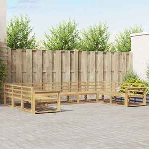 vidaXL Set de canapele de exterior 9 pcs Alb 404 x 251, 5 x 73 cm imagine
