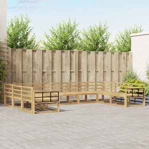 vidaXL Set de canapele de exterior 9 pcs Alb 404 x 247, 5 x 73 cm imagine