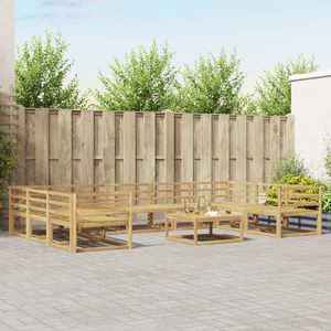 vidaXL Set de canapele de exterior 10 pcs Alb Lemn Solid de Acacia imagine