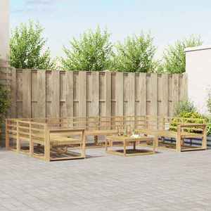 vidaXL Set de canapele de exterior 10 pcs Alb Lemn Solid de Acacia imagine