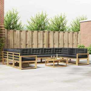 vidaXL Set de canapele de exterior cu pernă 10 pcs Alb și antracit imagine