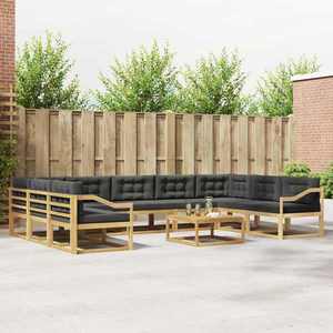 vidaXL Set de canapele de exterior cu pernă 10 pcs Alb și antracit imagine