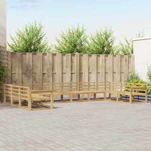 vidaXL Set de canapele de exterior 10 pcs Alb Lemn Solid de Acacia imagine