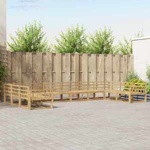 vidaXL Set de canapele de exterior 10 pcs Alb Lemn Solid de Acacia imagine