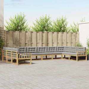 vidaXL Set de canapele de exterior cu pernă 10 pcs Alb și gri deschis imagine