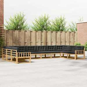 vidaXL Set de canapele de exterior cu pernă 10 pcs Alb și antracit imagine