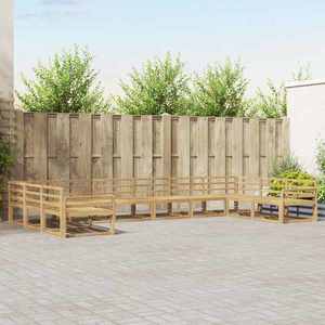 vidaXL Set de canapele de exterior 10 pcs Alb Lemn Solid de Acacia imagine