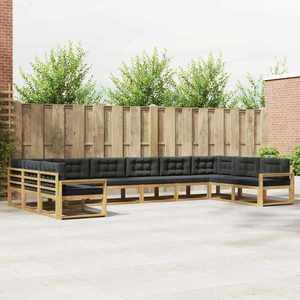 vidaXL Set de canapele de exterior cu pernă 10 pcs Alb și antracit imagine