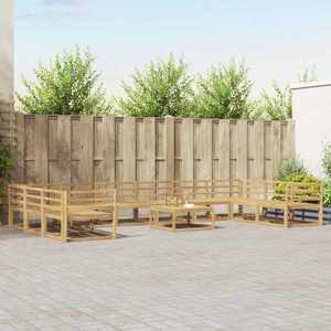 vidaXL Set de canapele de exterior 11 pcs Alb Lemn Solid de Acacia imagine