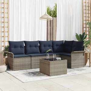 vidaXL Set de canapele pentru grădină 6 pcs Gri imagine
