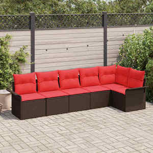 vidaXL Set de canapele pentru grădină 6 pcs Maro poliratan imagine