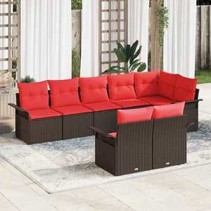 vidaXL Set de canapele pentru grădină 8 pcs Maro poliratan imagine