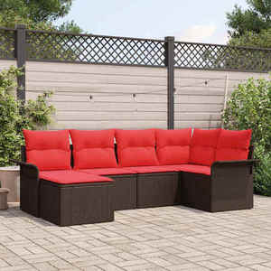 vidaXL Set de canapele pentru grădină 6 pcs Maro poliratan imagine