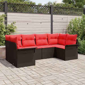 vidaXL Set de canapele pentru grădină 6 pcs Maro Rattan poli imagine