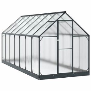 vidaXL Seră de grădină cu ușă Antracit 183, 5 x 423, 5 x 207 cm imagine