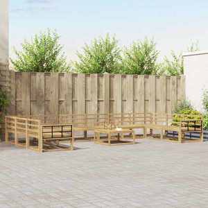 vidaXL Set de canapele de exterior 11 pcs Alb Lemn Solid de Acacia imagine
