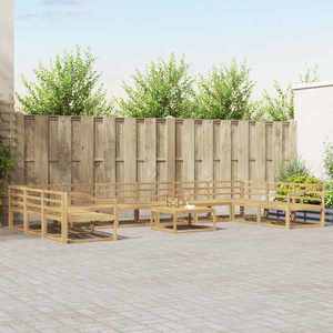 vidaXL Set de canapele de exterior 11 pcs Alb Lemn Solid de Acacia imagine