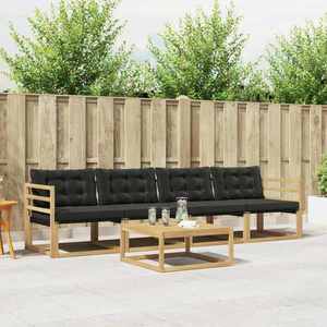 vidaXL Set de canapele de exterior 5 pcs Alb și negru 79 x 79 x 37 cm imagine