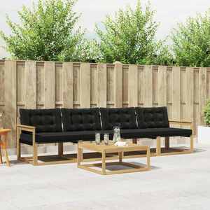 vidaXL Set de canapele de exterior 5 pcs Alb și negru 79 x 79 x 37 cm imagine