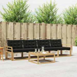 vidaXL Set de canapele de exterior 5 pcs Alb și negru 79 x 79 x 37 cm imagine
